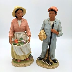 Vintage (1980s) Homco African American Farming Figurines
